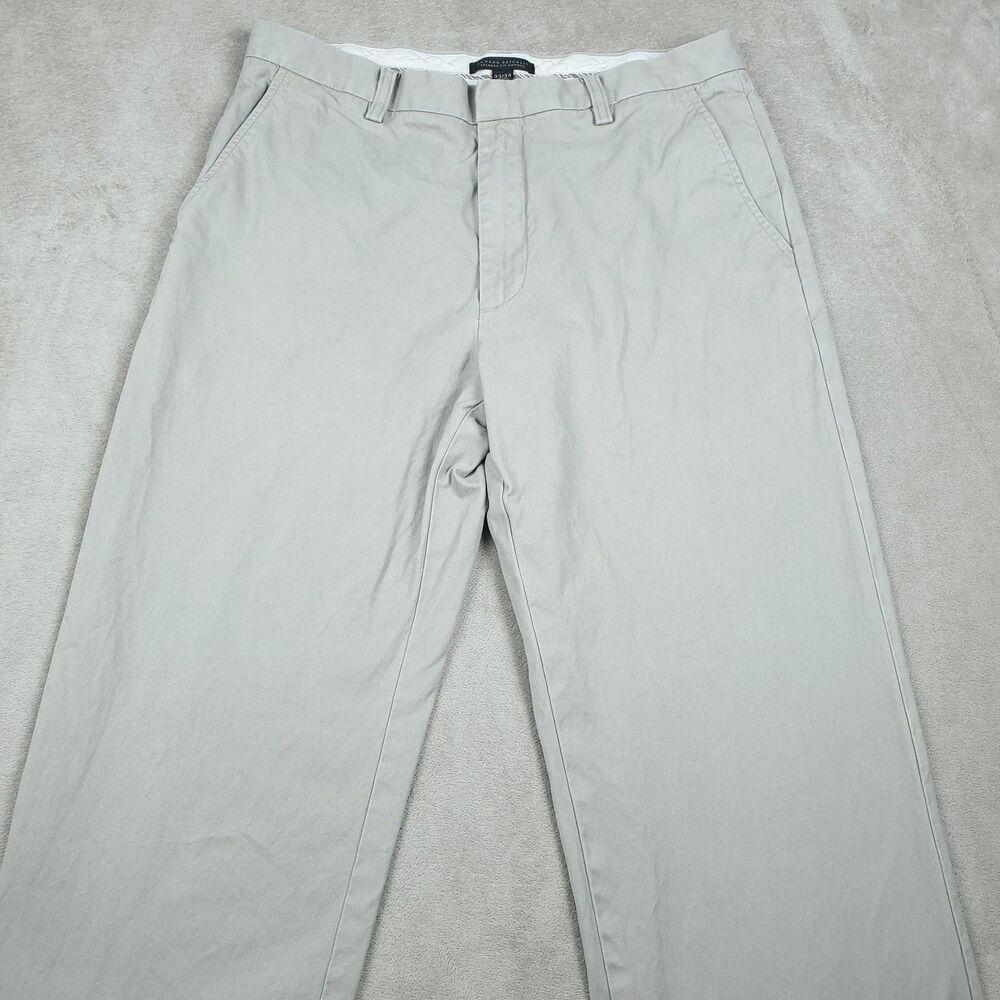 Banana Republic Dawson Pants Men's 33x34 Beige Relaxed Fit 100% Cotton - Picture 13 of 14